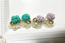 水引き玉の耳飾り